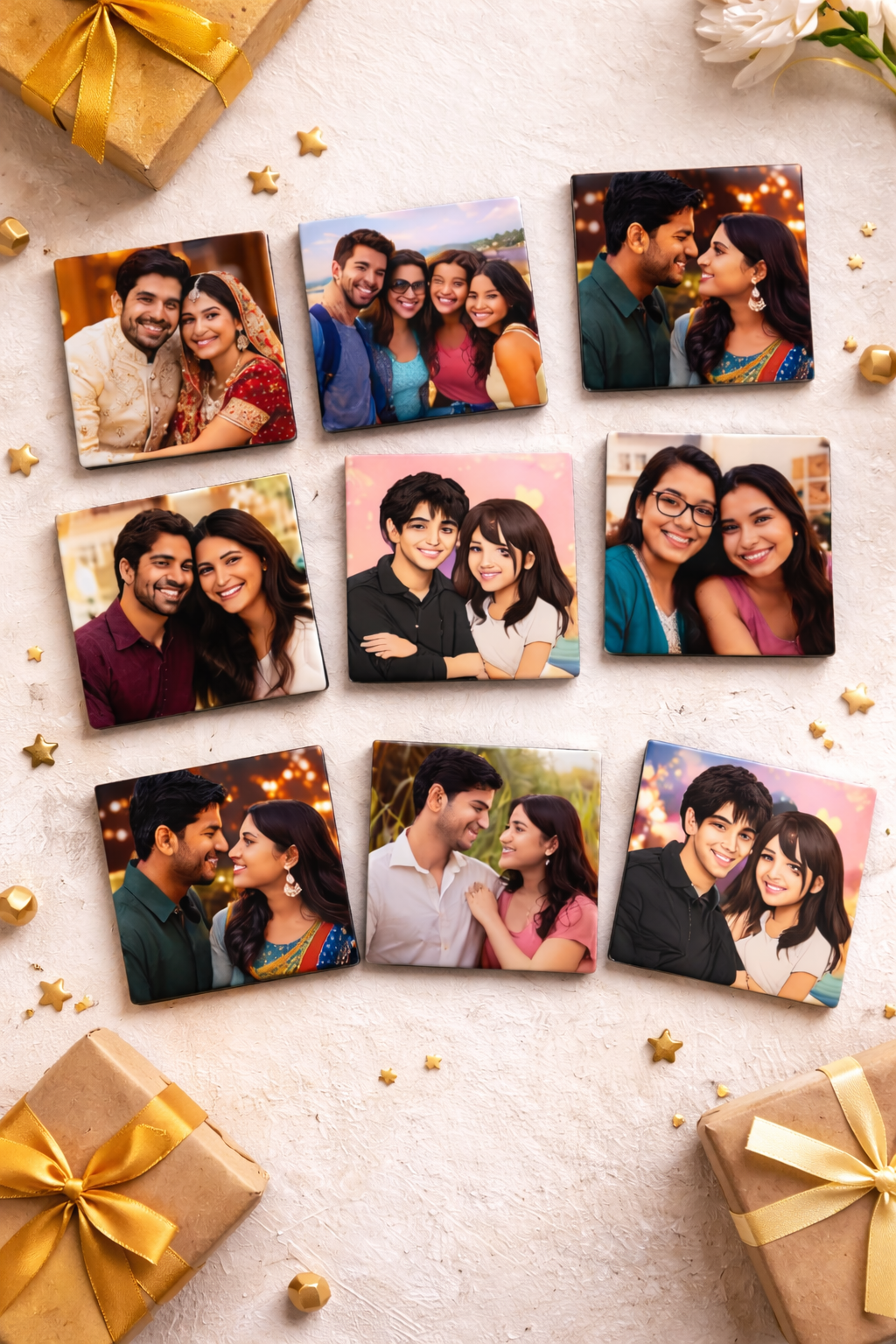 Custom Square Fridge Magnet Mega Combo – Set of 8