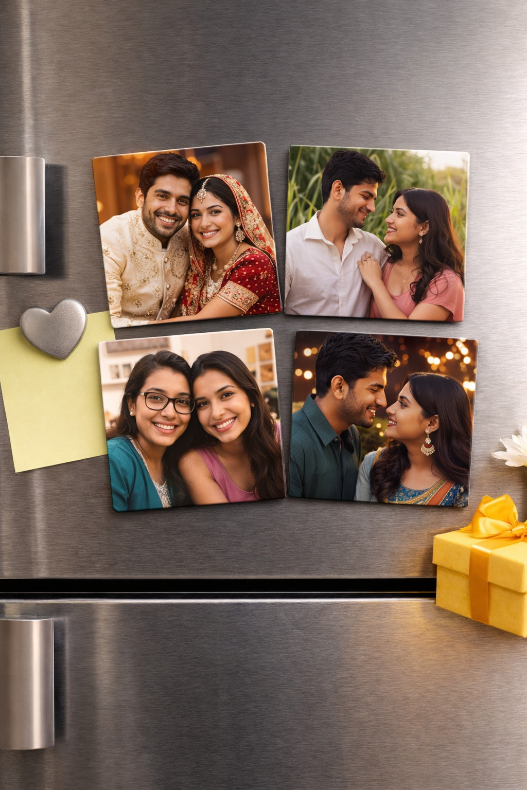 Custom Square Fridge Magnet Combo – Set of 4