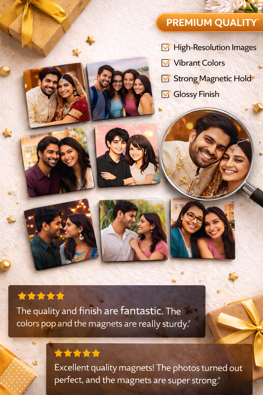 Custom Square Fridge Magnet Mega Combo – Set of 8